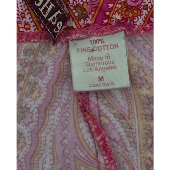 Bed Head Cropped‎ Pajama Pants M Pink & Green Paisley PJ Bottoms 100% Cotton - Picture 11 of 11